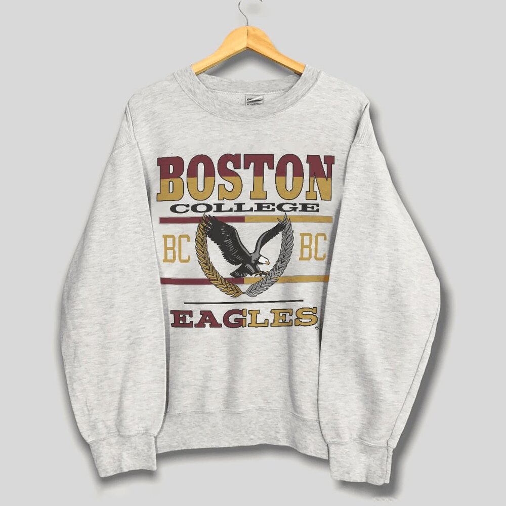 Vintage Boston College Eagles Split Letter Sweatshirt Retro Boston Eagles Shirt